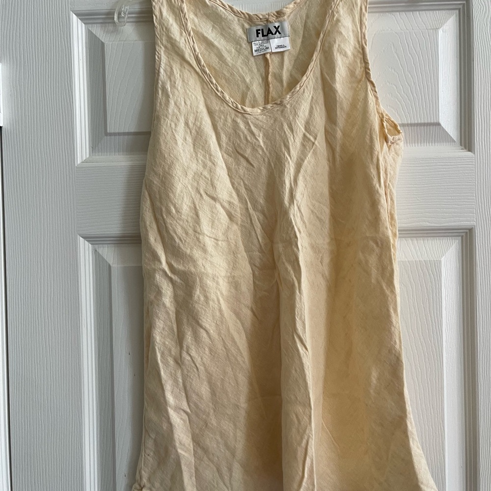 FLAX 100% Linen Fundamental Tank Top Sleeveless Shirt  Minimalist - Picture 5 of 6
